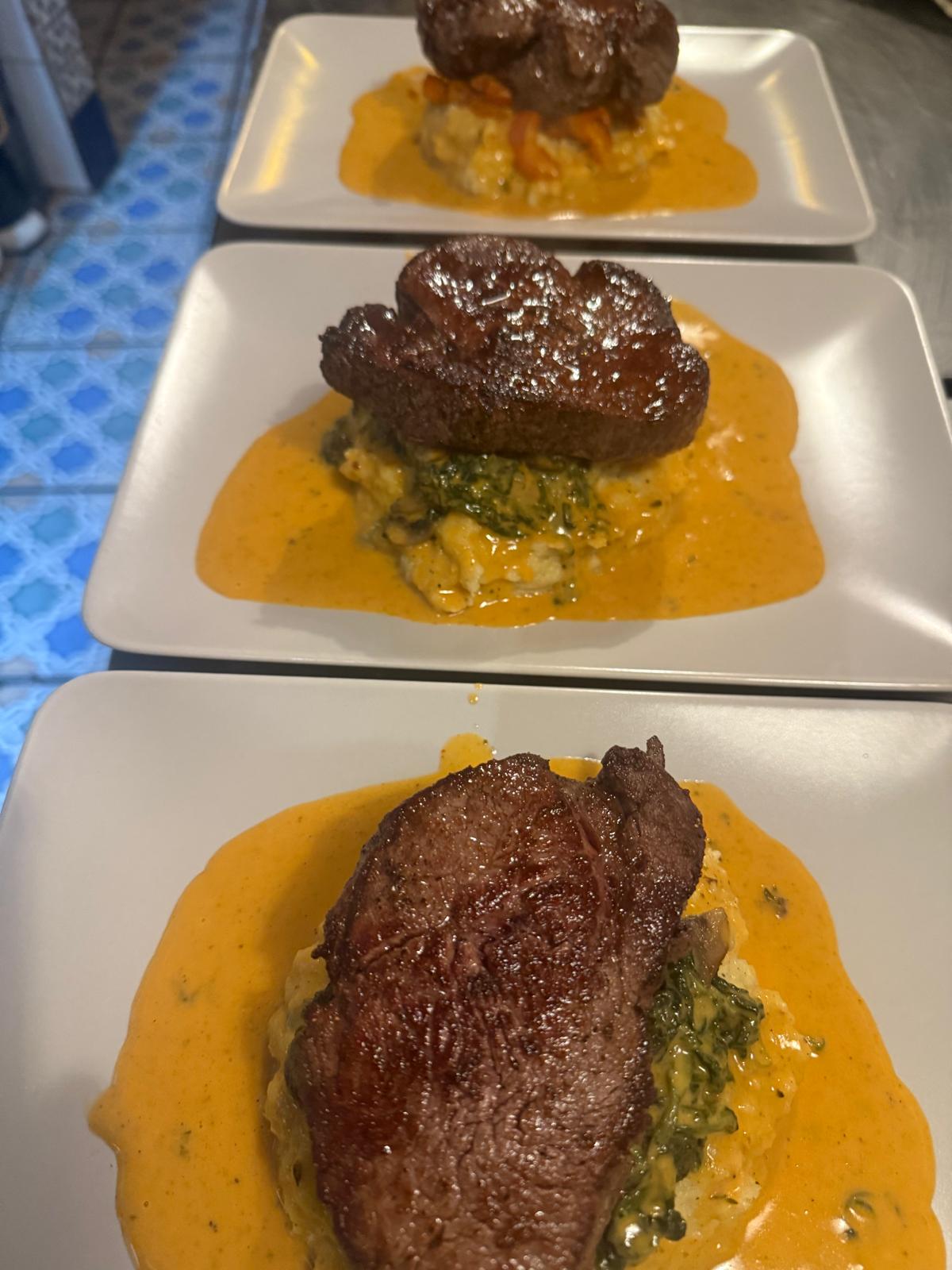 Freshly plated meals ready for service at Moorish Lounge